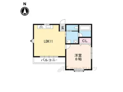 エンジェルガーデン(1LDK/3階)の間取り写真