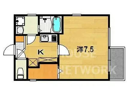 コンツェルト御所東(1K/3階)の間取り写真