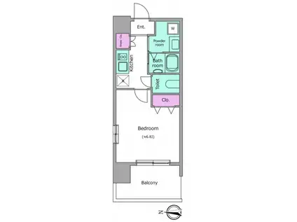 レジディア船橋I(1K/10階)の間取り写真