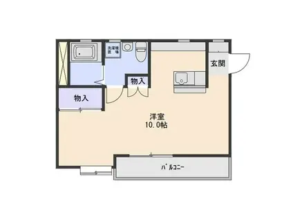 ユーズハウスII(1K/2階)の間取り写真