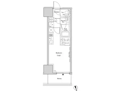 ザ・パークハビオ北千住(ワンルーム/14階)の間取り写真