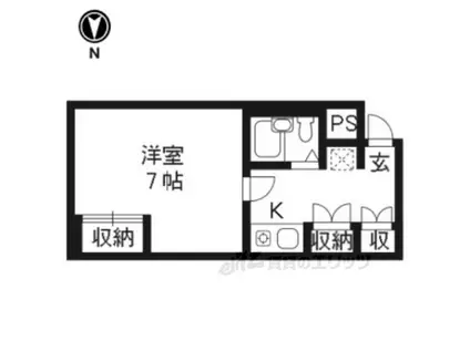 ランブラス館(1K/4階)の間取り写真