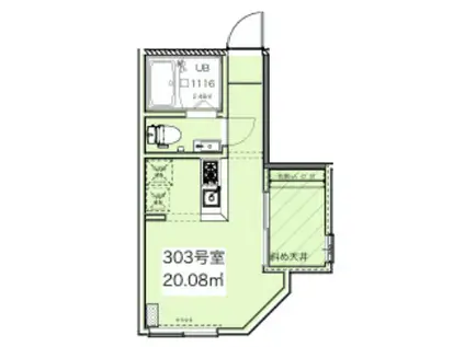 成増3丁目アパート(1DK/3階)の間取り写真