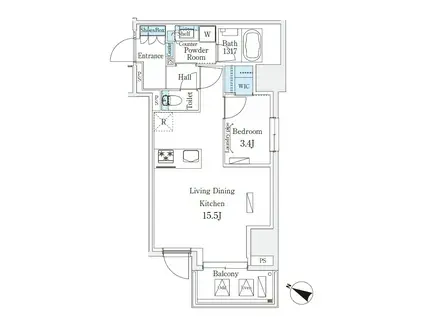 URBAN BREEZE 恵比寿 アーバンブリーズ恵比寿(1LDK/2階)の間取り写真