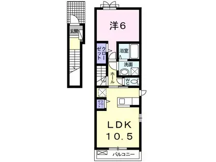 レ・セーナ(1LDK/2階)の間取り写真