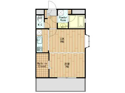 ステイツ天神東II(1LDK/7階)の間取り写真