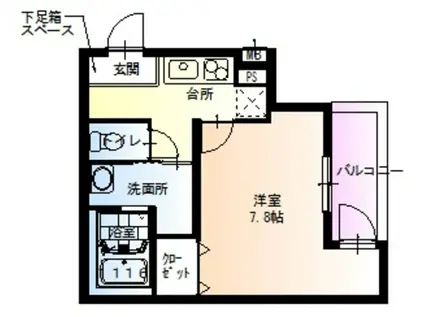 フジパレス東淀川V番館(1K/3階)の間取り写真
