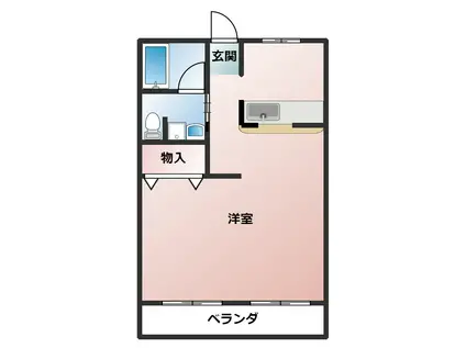 ハウス葭(ワンルーム/2階)の間取り写真