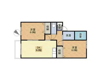 セジュールYMIII(2LDK/2階)の間取り写真