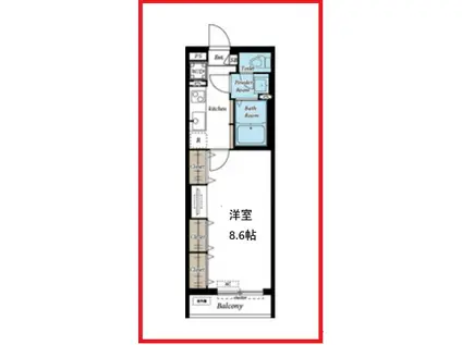 ランド26(1K/3階)の間取り写真