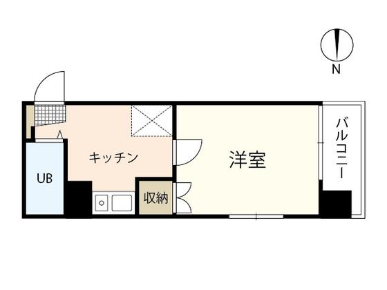 メゾンダイアナイン皆実(1K/8階)の間取り写真