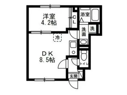 ドエル・SAWA(1LDK/1階)の間取り写真