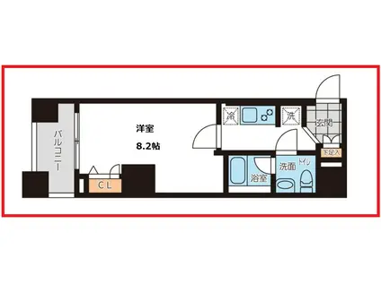 グランパセオ本駒込(1K/9階)の間取り写真