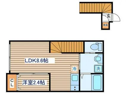 アークテラス小田原(1LDK/2階)の間取り写真