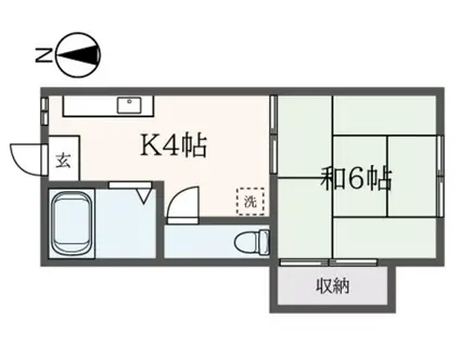 サニーレジデンス(1K/2階)の間取り写真