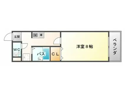 ディアス山手II(1K/2階)の間取り写真