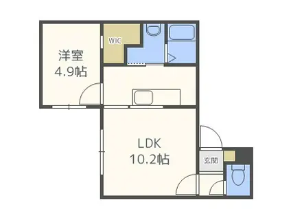 CISE月寒中央(1LDK/1階)の間取り写真