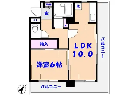 伊藤ビル(1LDK/5階)の間取り写真
