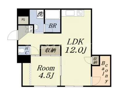 松栄市岡ハイツ(1LDK/9階)の間取り写真