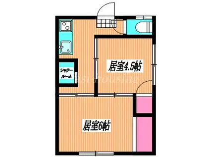 みどりそう(2K/1階)の間取り写真