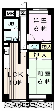 CHAMPS RIVIERE(2LDK/3階)の間取り写真