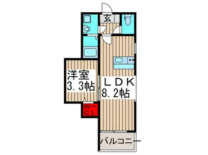 カメリア 宮原(1LDK/1階)の間取り写真