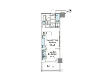 コンフォリア新宿イーストサイドタワー(1LDK/3階)の間取り写真