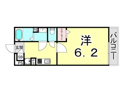 リブリ・クレール岡本(1K/1階)の間取り写真