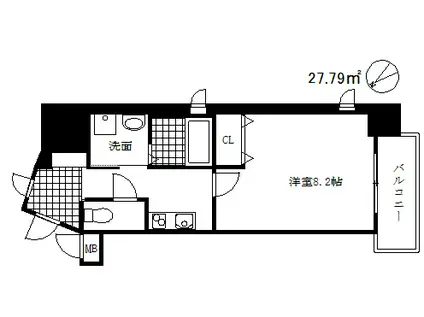 ピアグレース神戸(1K/12階)の間取り写真