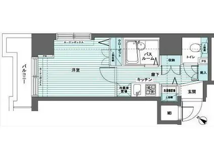トーシンフェニックス日本橋蛎殻町弐番館(1K/2階)の間取り写真