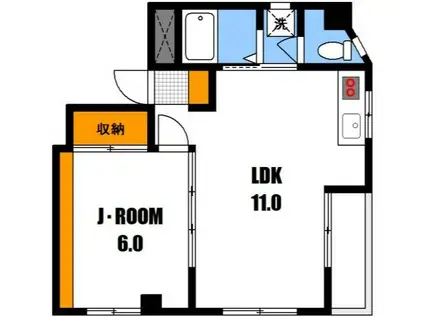 チェルシービュー大町(1LDK/3階)の間取り写真