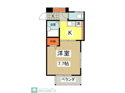コーポ桑の実(1K/2階)の間取り写真