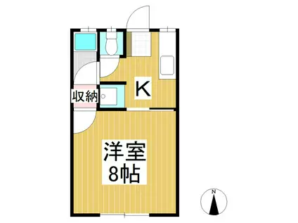 コーポ上原(1K/1階)の間取り写真