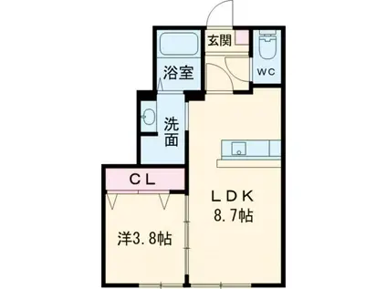 グラン岡垣V(1LDK/1階)の間取り写真
