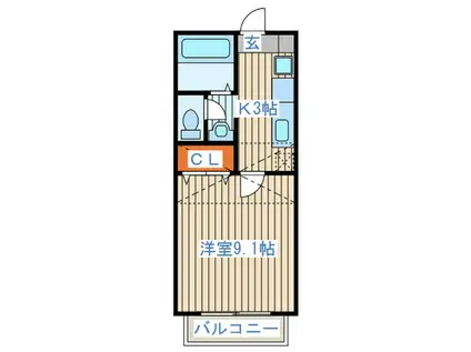 エストメルベーユ荒井I(1K/1階)の間取り写真