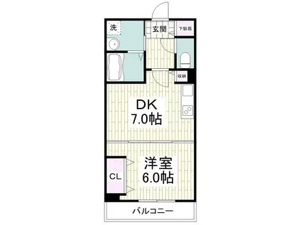 エル ドール カタビラ(1DK/3階)の間取り写真
