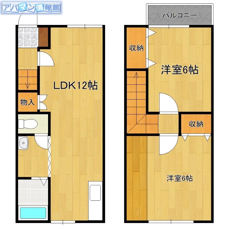 グランディールIII(2LDK/1階)の間取り写真