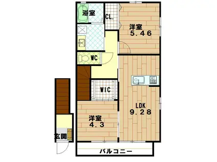 ANGEL ANJU(2LDK/2階)の間取り写真