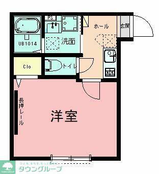 ハイズ湘南茅ケ崎(1K/2階)の間取り写真