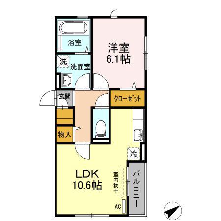 VIVO68(1LDK/3階)の間取り写真