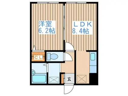 日の出ビルNO3(1LDK/2階)の間取り写真