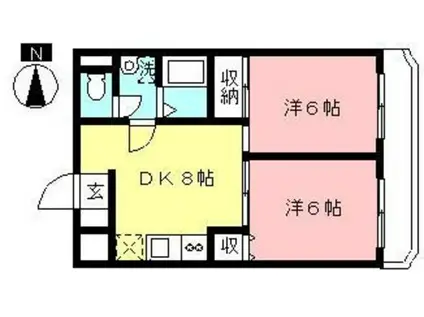 サンプラザ樋山(2DK/1階)の間取り写真