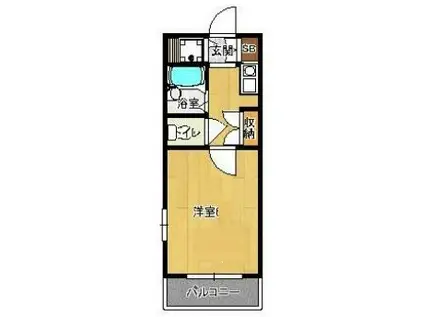 二子町ハイツ(1K/1階)の間取り写真