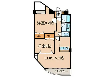 はなみずき3(2LDK/4階)の間取り写真