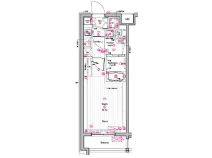 THE PREMIUM CUBE G 東中野(1K/2階)の間取り写真