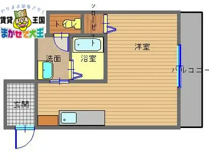 プレジール元船(ワンルーム/3階)の間取り写真