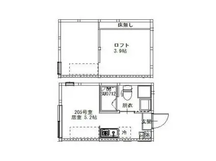 AXIS青砥(ワンルーム/2階)の間取り写真