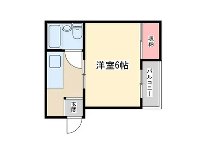 ローレルハイツ富士富(1K/2階)の間取り写真