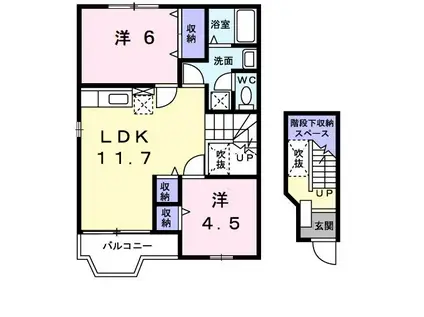 サニー コートII(2LDK/2階)の間取り写真