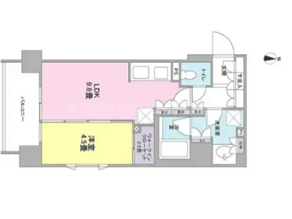 クローバー神田紺屋町(1LDK/6階)の間取り写真